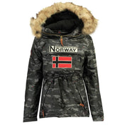 Parka De Mujer Boomera Camuflaje Negro