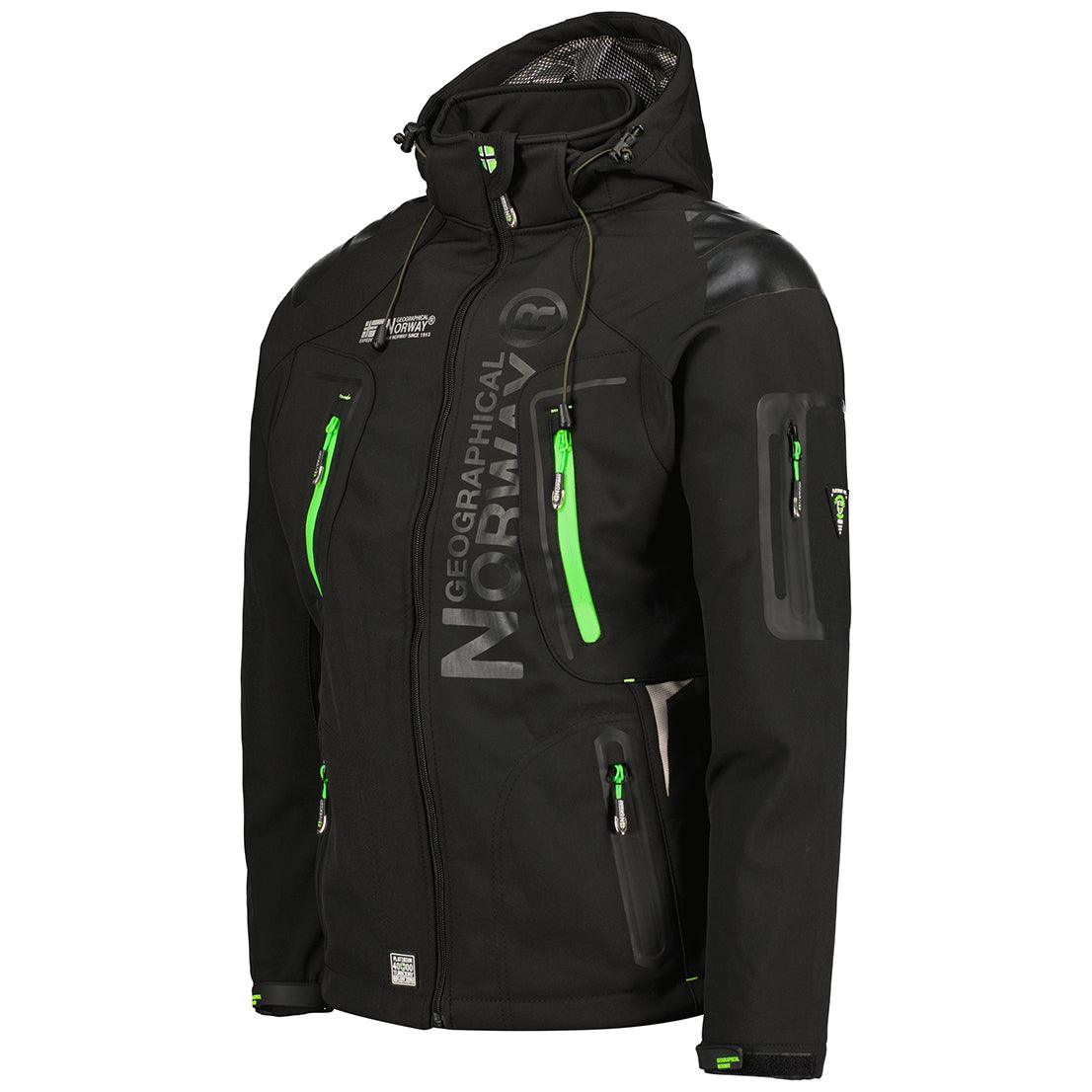 Chaqueta Softshell De Hombre Techno Negro / Verde Fluor