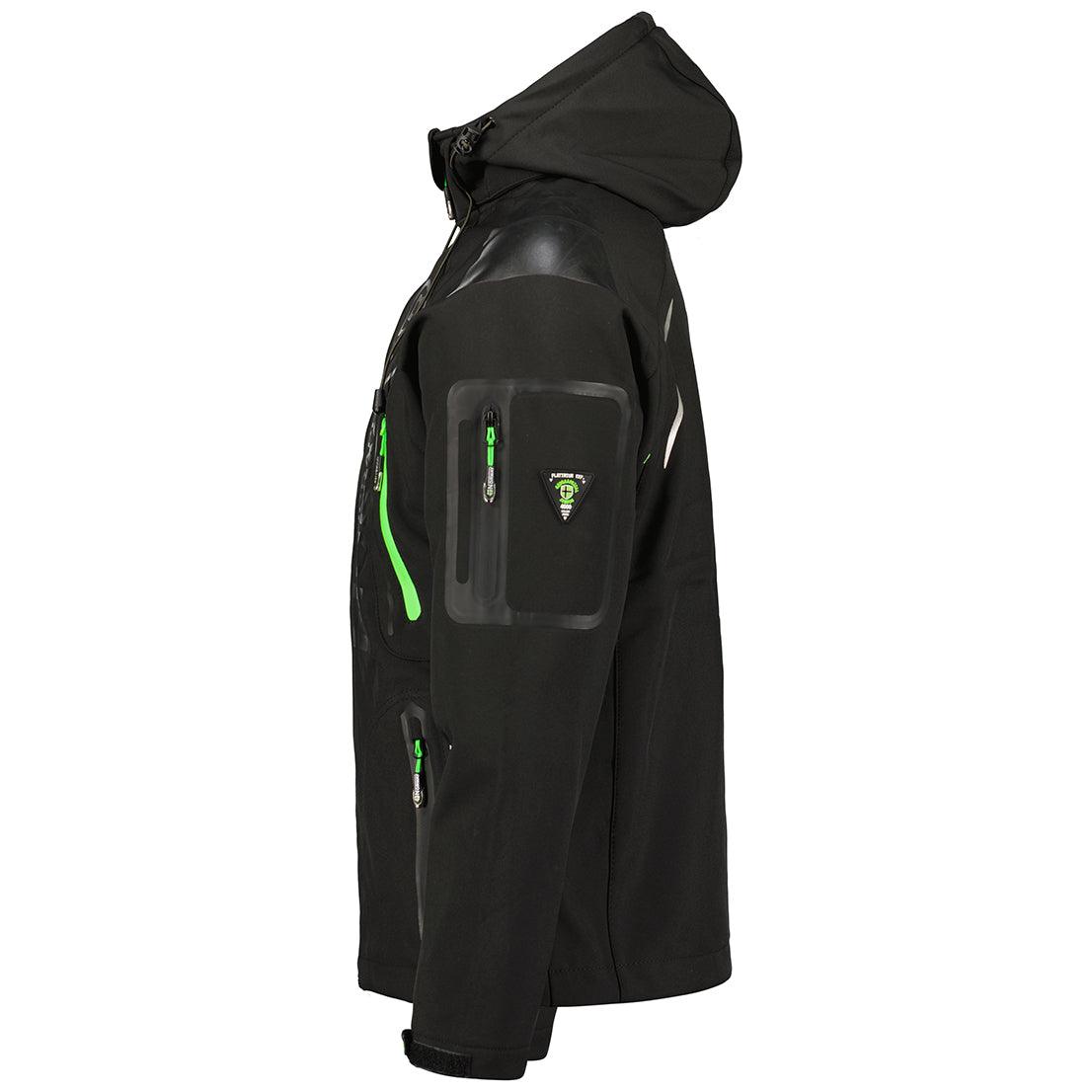 Chaqueta Softshell De Hombre Techno Negro / Verde Fluor