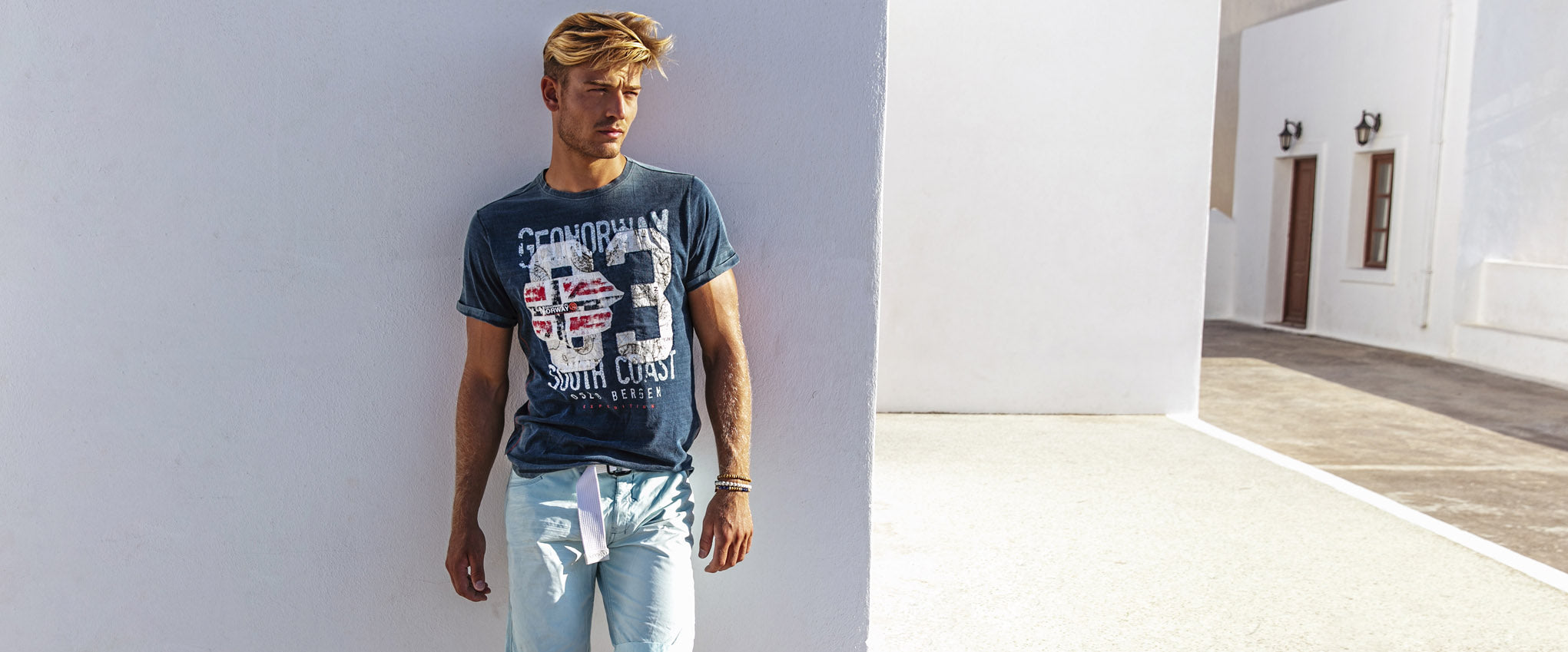 chico en la calle verano con camiseta de manga corta | geographical norway