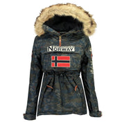 Parka De Mujer Boomera Camuflaje Azul Marino