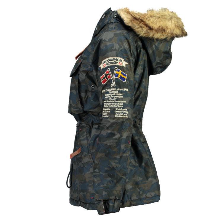 Parka De Mujer Boomera Camuflaje Azul Marino