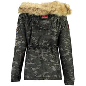 Parka De Mujer Boomera Camuflaje Negro