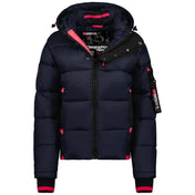 Parka De Mujer Calix Azul Marino /  Llamativo Rosa