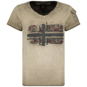 Camiseta De Mujer Jepson  Caqui