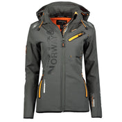 Chaqueta Softshell De Mujer Reine Gris Oscuro / Naranja