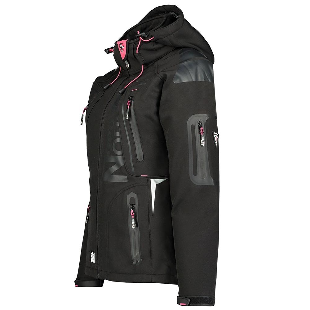 Softshell De Mujer Tisland Negro / Llamativo Rosa