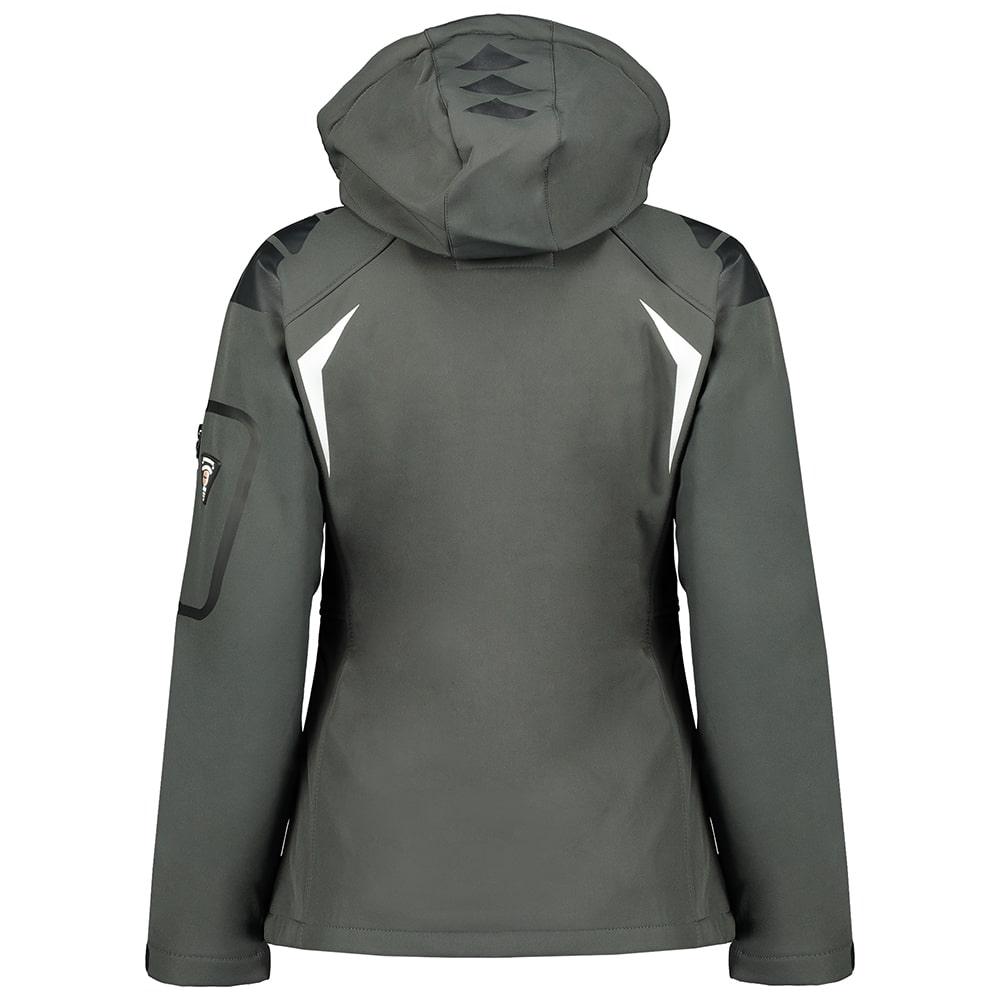 Geographical Norway Giacca Softshell Donna Tassima Con Cappuccio Rimovibile, Grigio Scuro, Taglia S