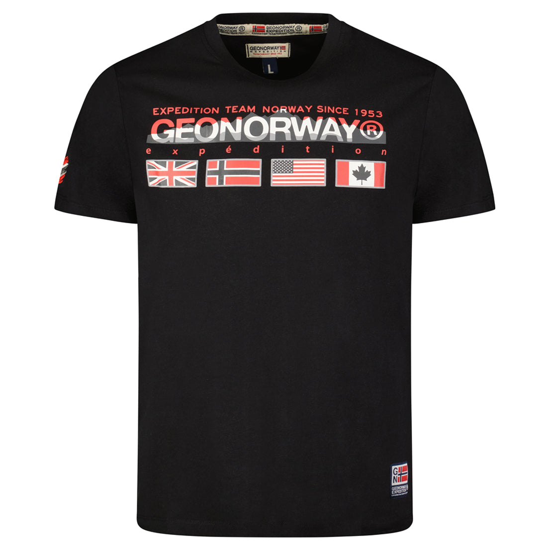 Camiseta de hombre negra Jopeako Geographical Norway