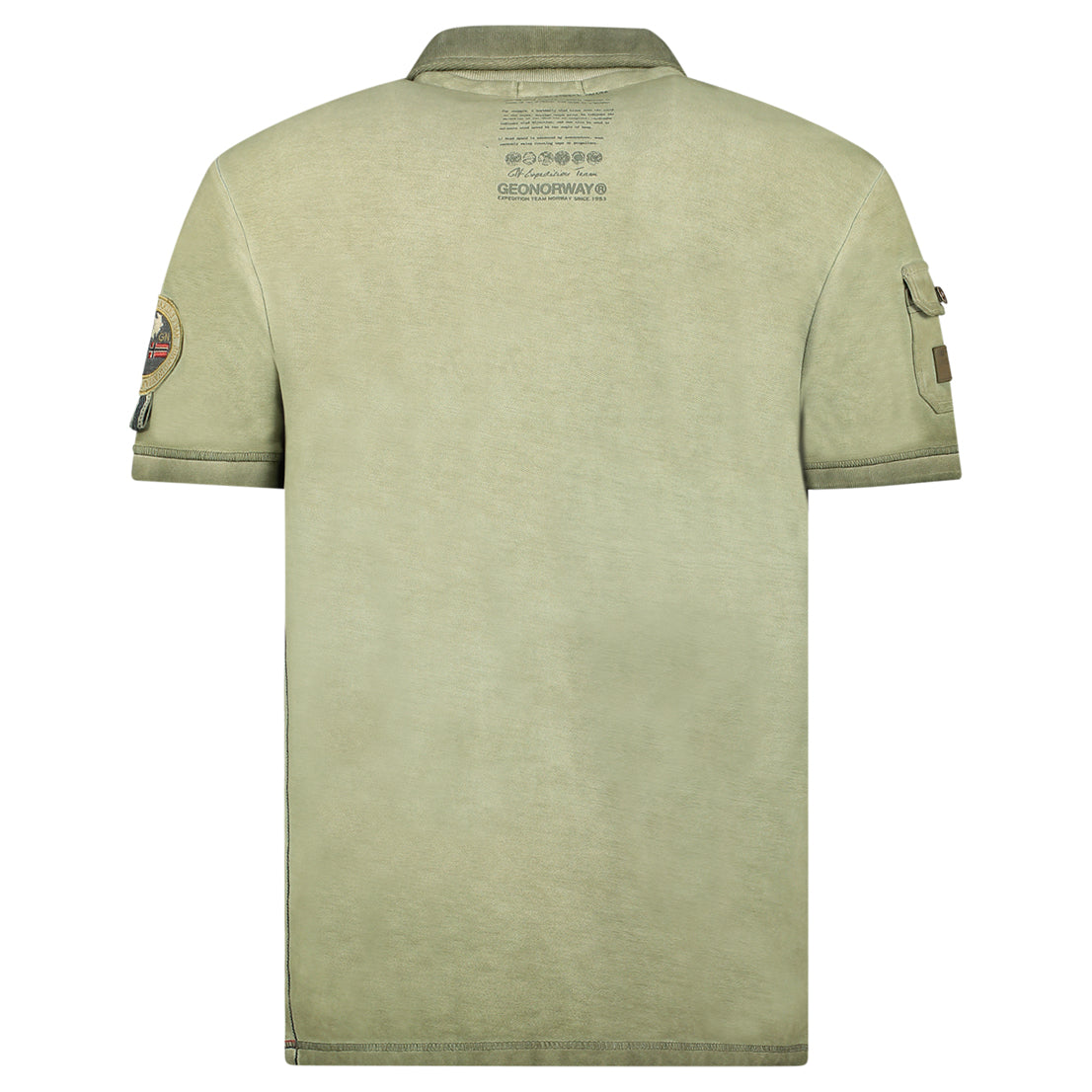Camiseta de hombre color kaki Kinflat de Geographical Norway desde detrás