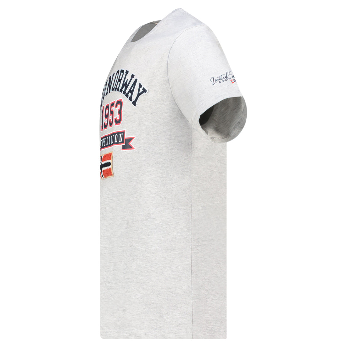 Camiseta Jollegio Gris para hombres de costado