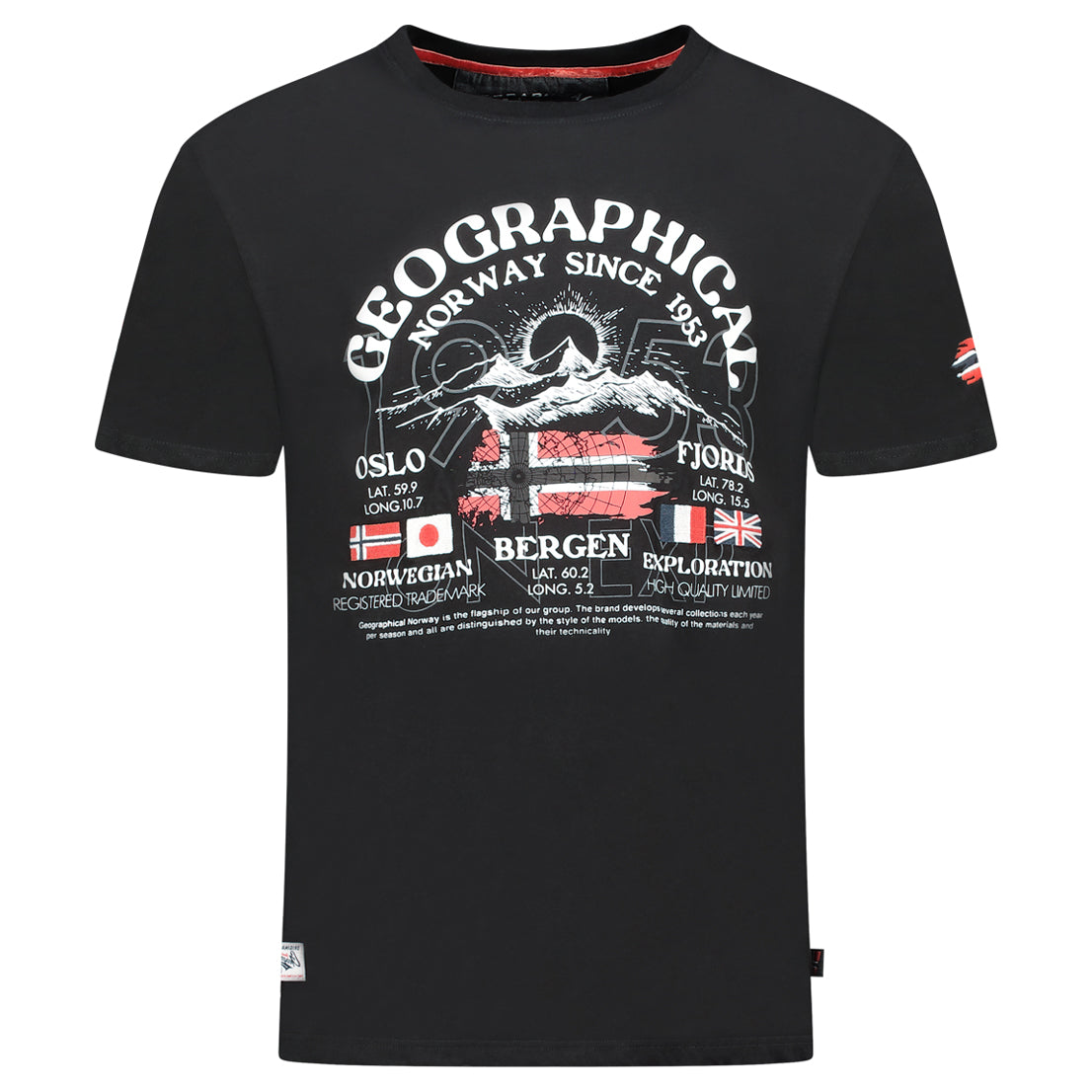 Camiseta Jommy para hombres negra de Geographical Norway