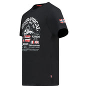 Camiseta negra Jommy para hombres Geographical Norway costado