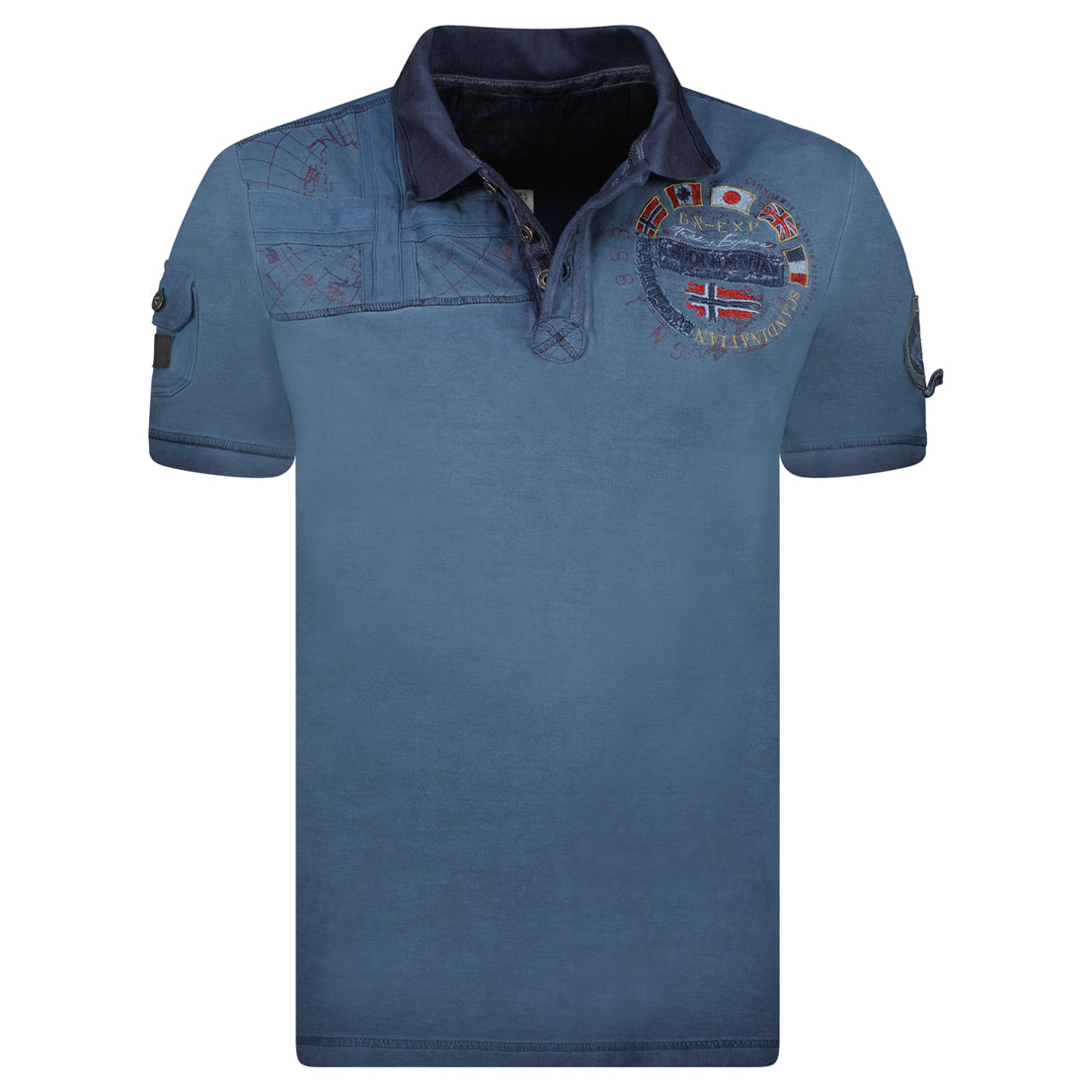 Camiseta para hombres Geographical Norway Kinflat azul frente